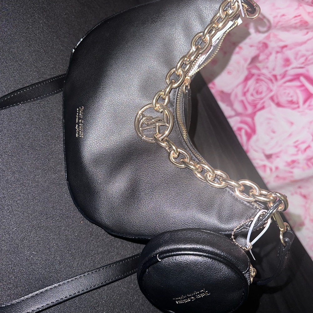 Juicy Couture Black Shoulder Bag with Chain Strap